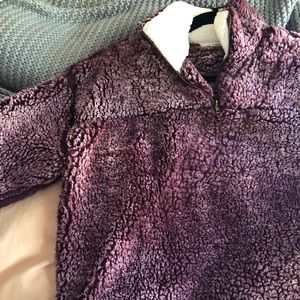 Mauve Sherpa pullover, lightly worn